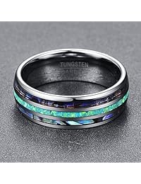 Anillo de carburo de tungsteno con acabado pulido de plata de 0.315 in de NUNCAD, grabado "I Love You", tamaño 6   14
