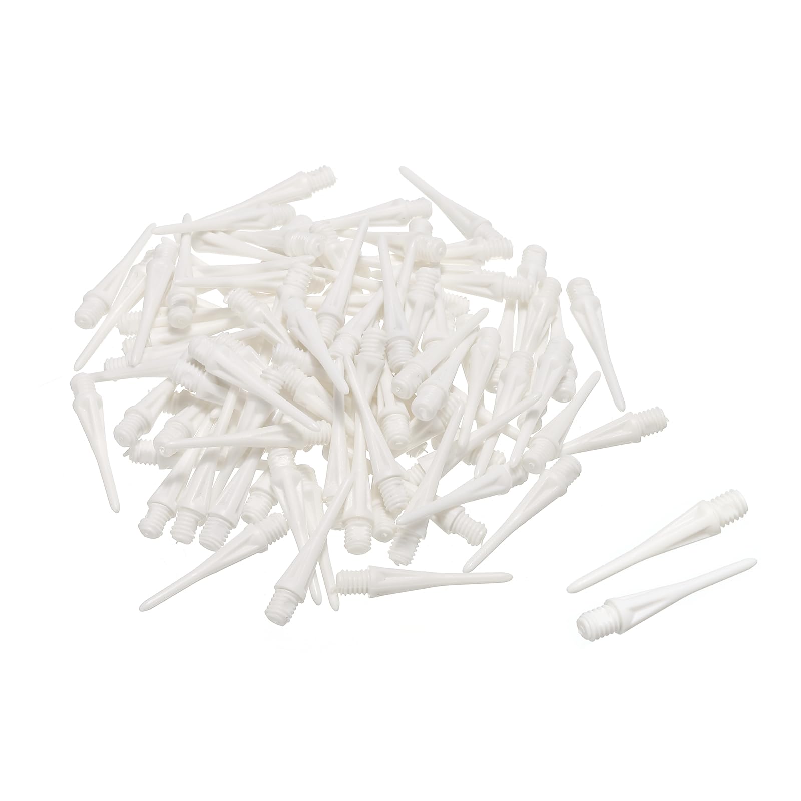 PATIKIL Plastic Dart Tips, 100 Pack 2BA Thread Soft Dart Tips Replacement Plastic Tip Soft Tip Dart Accessories, White