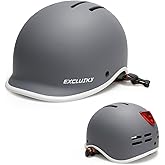 Exclusky Bike Helmet for Adults,Adjustable Cycling Helmet for Men & Women Safety Certified Bicycle Helmet for Commuting, Road Biking, Skating with USB Rechargeable Rear Light