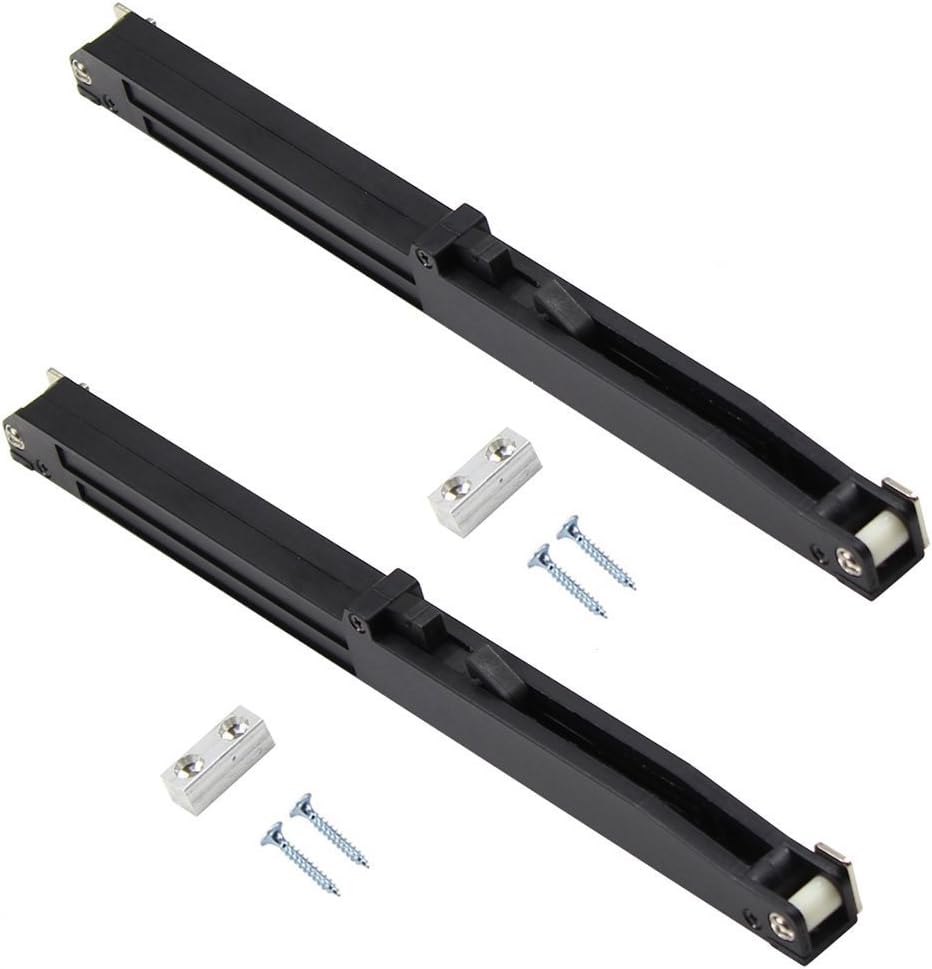 Hahaemall Antique Soft Close Mechanism for Sliding Barn Door Hardware System Spring Damper Buffer New Track Kit (Black) (2pc Soft Close Kit)