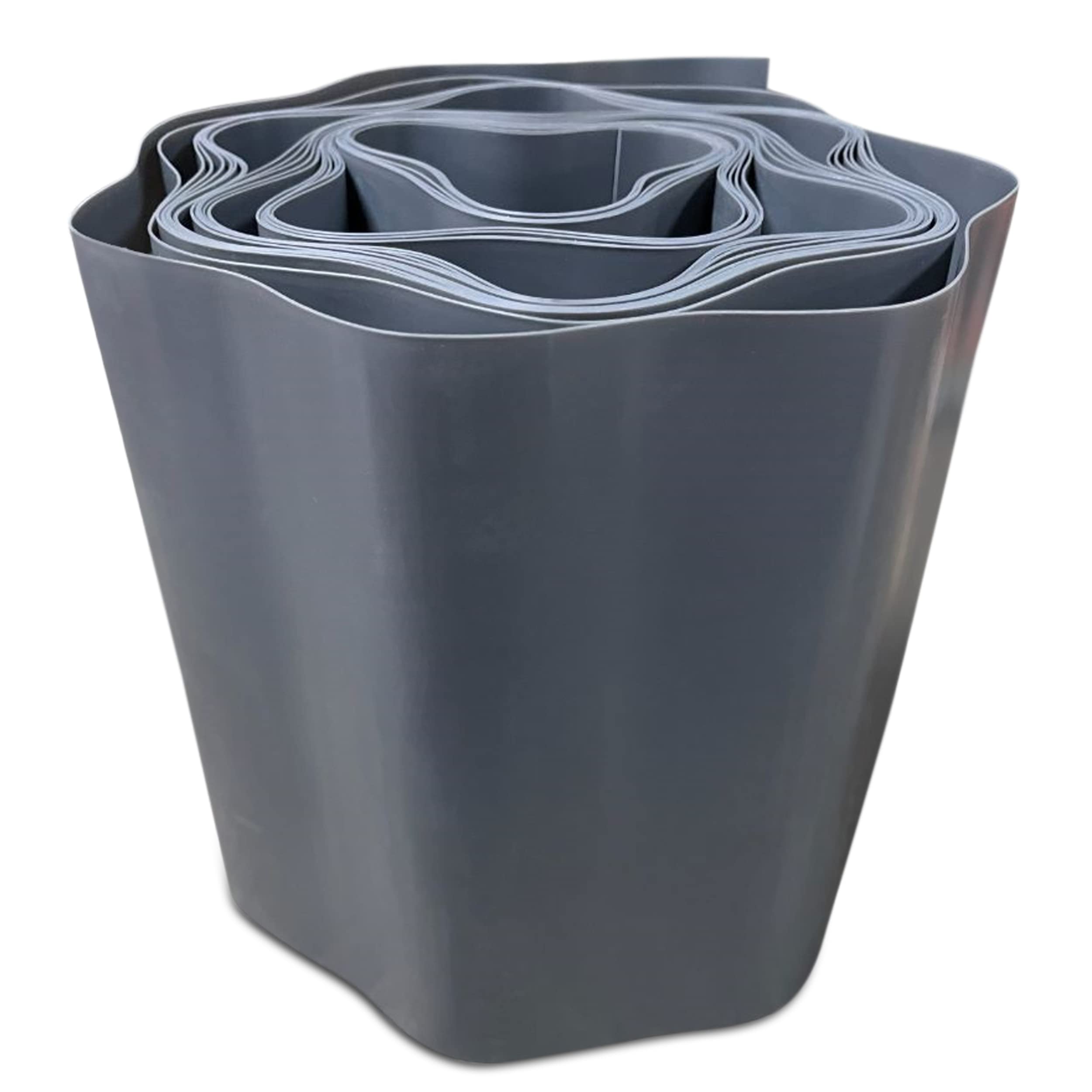 Enhance Your Garden Design with 9 Metres, Grey Flexible Plastic Lawn Edging - Durable, Weatherproof, and Frost-Resistant! 15cm Height. Set by MYPURECORE