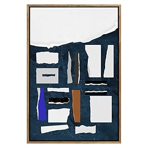 SIGNWIN Framed Canvas Print Wall Art Black Rectangle...