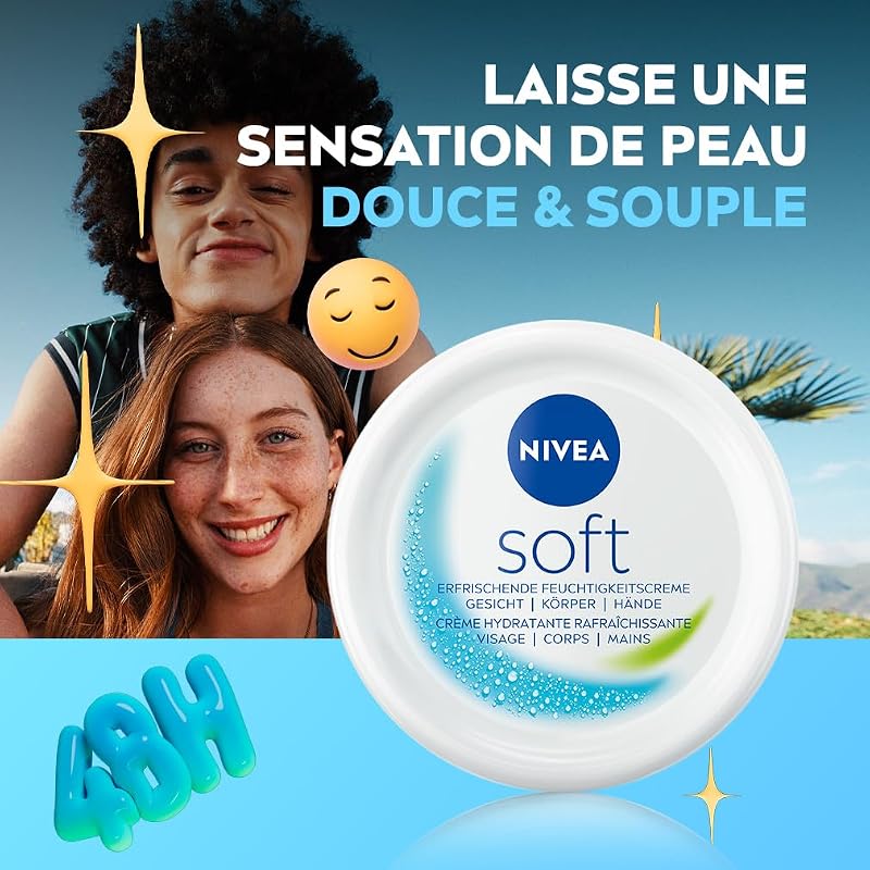 - Crème hydratante Soft visage, corps et mains, 500 ml