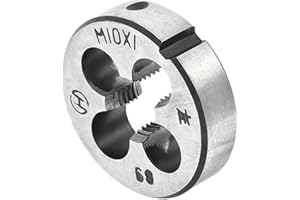 CoCud Round Thread Repair Die, M10x1 Die 30mm OD, Alloy Tool Steel Left Hand Cylindrical Pipe Threading Tool with 4 Chip Hole