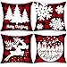 AENEY Farmhouse Christmas Pillow Covers 18x18 Set of 4 for Christmas Decor Buffalo Check Throw Pillows Black and Red Buffalo Plaid Christmas Decorations Decorative Throw Pillow Covers