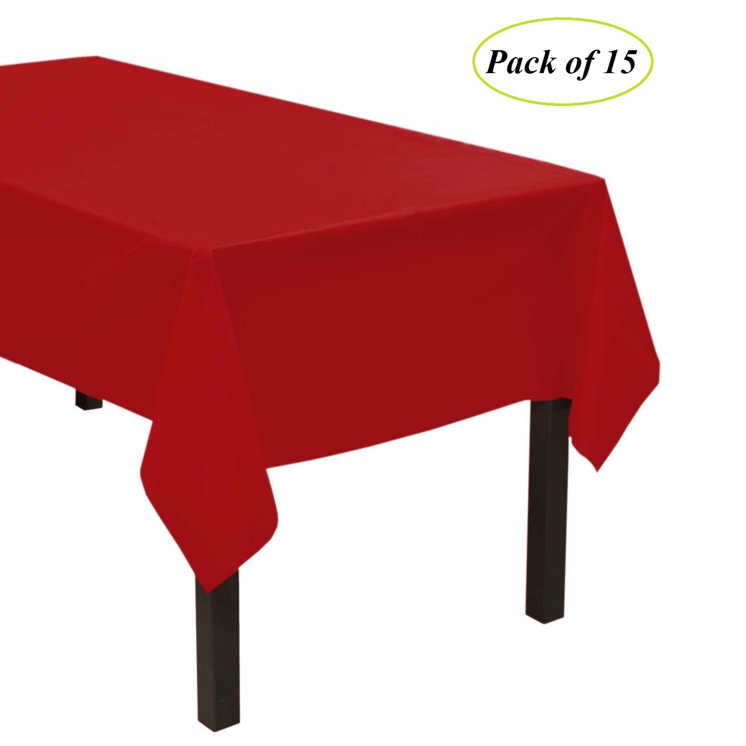 54" X 108" Rectangle Disposable Table Cover，JRing 15Pack