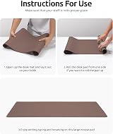 YSAGi Leather Desk Mat Large 80x40 cm Non-Slip Waterproof Chocolate view 9