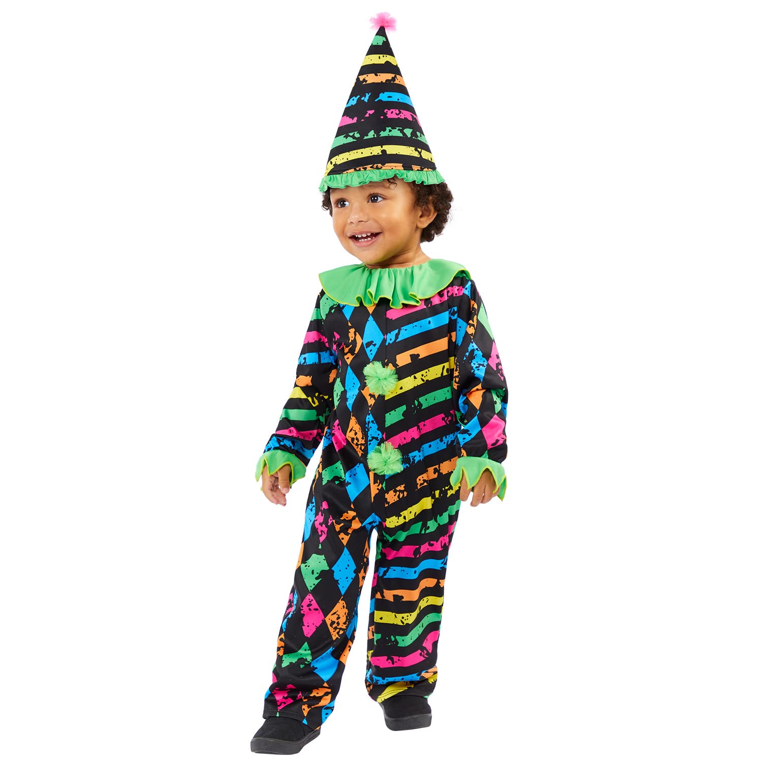 amscan 9917886 Baby Halloween Funhouse Horror Clown Fancy Dress Costume, Unisex, Multi, 18-24 Months