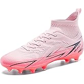 lozoye Indoor Soccer Cleats Mens Womens Turf Soccer Cleats Wide Socer Shoes FG AG TF High Ankle Football Boots