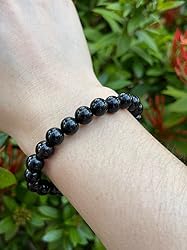 Black Obsidian Crystal Bead Bracelet 8mm, Wholesale
