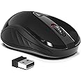 OKIMO Wireless Mouse for Laptop Computer Mouse with USB Receiver 2.4GHz Optical Tracking Computer Mouse Ergonomic Portable Mouse for PC Laptop (Black)