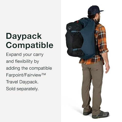 Osprey Farpoint 40L Men's Travel Backpack, Tunnel Vision Grey in