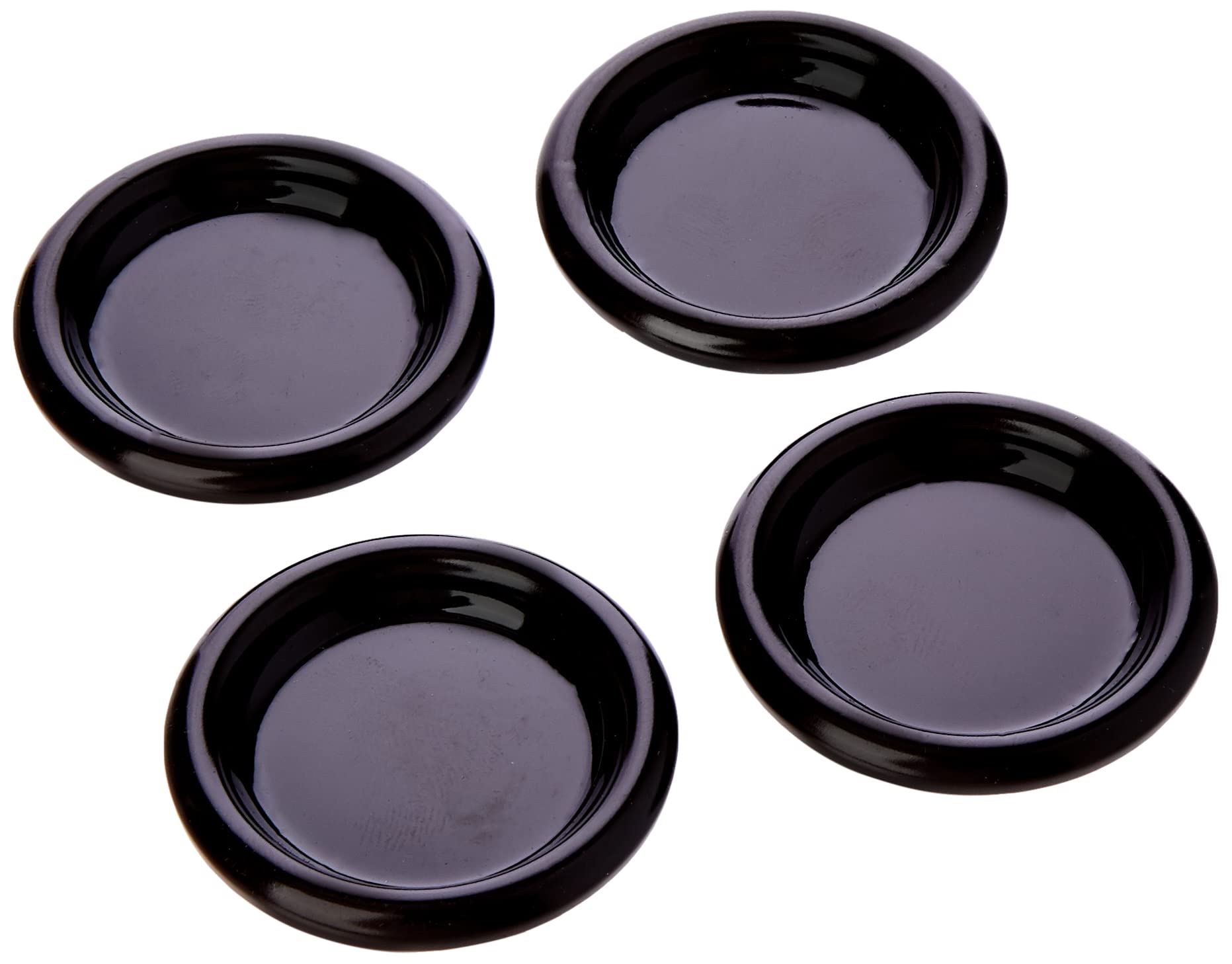 Merriway BH01782 Heavy Duty Steel Castor Cups with Carpet Base for Hard Floors, Outer Dimension 45mm, Inner Dimension 35mm - Pack of 4 Pieces, Beige, Brown