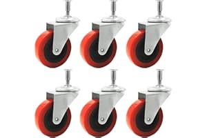 Online Best Service 6 Pack 2" Low Profile Swivel Caster Wheel for Creeper Service Cart Stool Post Mount