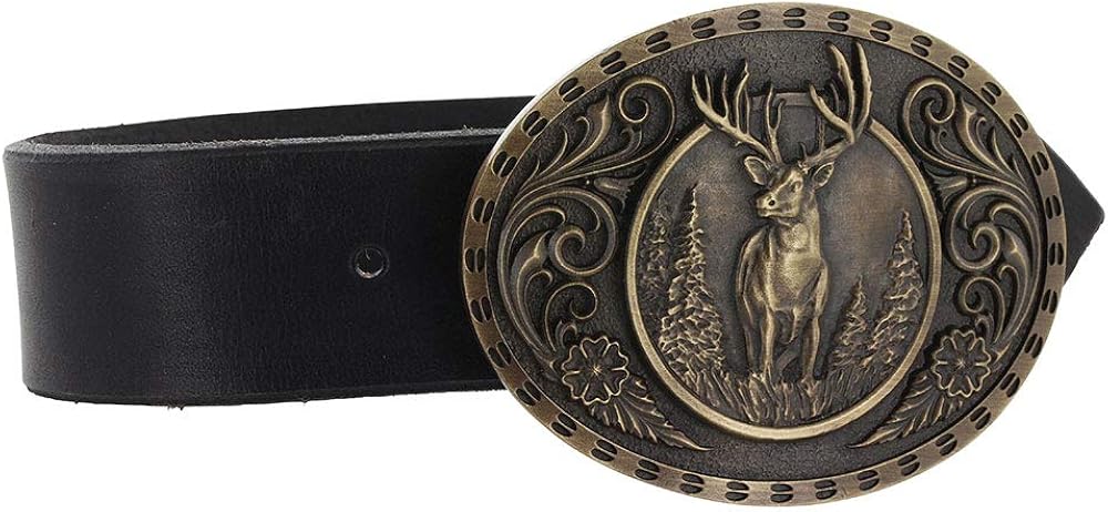 Montana Silversmiths Heritage Outdoor Series Wild Stag Carved Buckle: Clothing