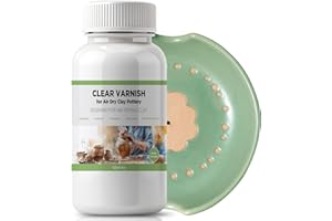 LIIZOUSUDA 120ml Air Dry Clay Varnish - Air Dry Clay Sealant for Airdry Clay - Clear Varnish for Air Dry Clay Pottery - Gloss Finish Clear Varnish for Pottery, Used to Prevent Clay Cracking, Scratches, Wear