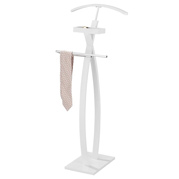 IDIMEX Herrendiener Kleiderständer Kleiderbutler Garderobe stummer Diener Damendiener Robin weiß