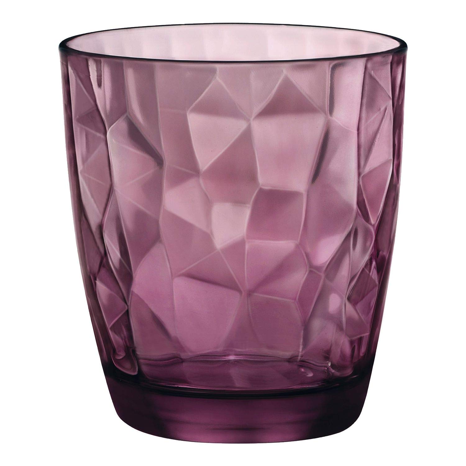 Bormioli Rocco 350230 Diamond Rock Purple Drinking Glasses, Water Glasses, Juice Glass, 305 ml, Glass, Purple, Set of 6