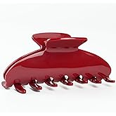 MAORULU Large Acetate Hair Claw Clip for Women Girls, 4 Inch Cute French Banana Clip for Thick & Thin Hair, Vintage Jaw Clips Styling Accessory (Cherry Red)