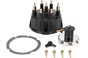 SHUNSEN AUTO PARTS Distributor Cap and Ignition Rotor Kit - Compatible with Mercruiser GM V8 Engines with Thunderbolt IV And V HEI Ignition System - Replaces 185273, 805759Q3,805759T3, 805759T1, 18-5395