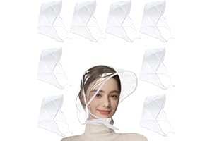 8Pcs Waterproof Hats for Women, Rain Bonnets for Women, Plastic Rain Hats with Visor Are Adjustable and Reusable, Suitable fo