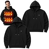 Shyyween 2 Pcs Heated Hoodie for Women and Men Unisex Heated Clothing Winter Electric Heating Coat, 5 Heating Zones
