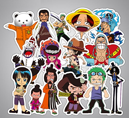 One Piece Anime Cartoon Laptop Stickers Waterproof Skateboard Pad Macbook Car Snowboard Bicycle Luggage Decor (48pcs)
