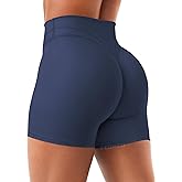 YEOREO Women Workout Yoga Shorts 4.5" No Front Seam Hidden Scrunch Almiy High Rise Buttery Biker Shorts