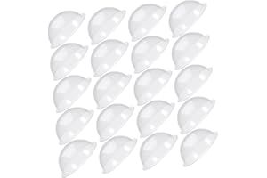 HEALLILY 50pcs Clear Half Circle Dome Lids PVC Transparent Shaker Covers for DIY Crafts Micro Landscape Candy