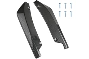 DUSCOKE 2PCS Rear Bumper Lip Splitter Canard Diffuser Spoilers, Car Side Fenders Skirt Spoiler Splitter Front Bumper Lip Protector Body Kit, Universal Anti-Crash Car Exterior Decoration (Carbon fiber)