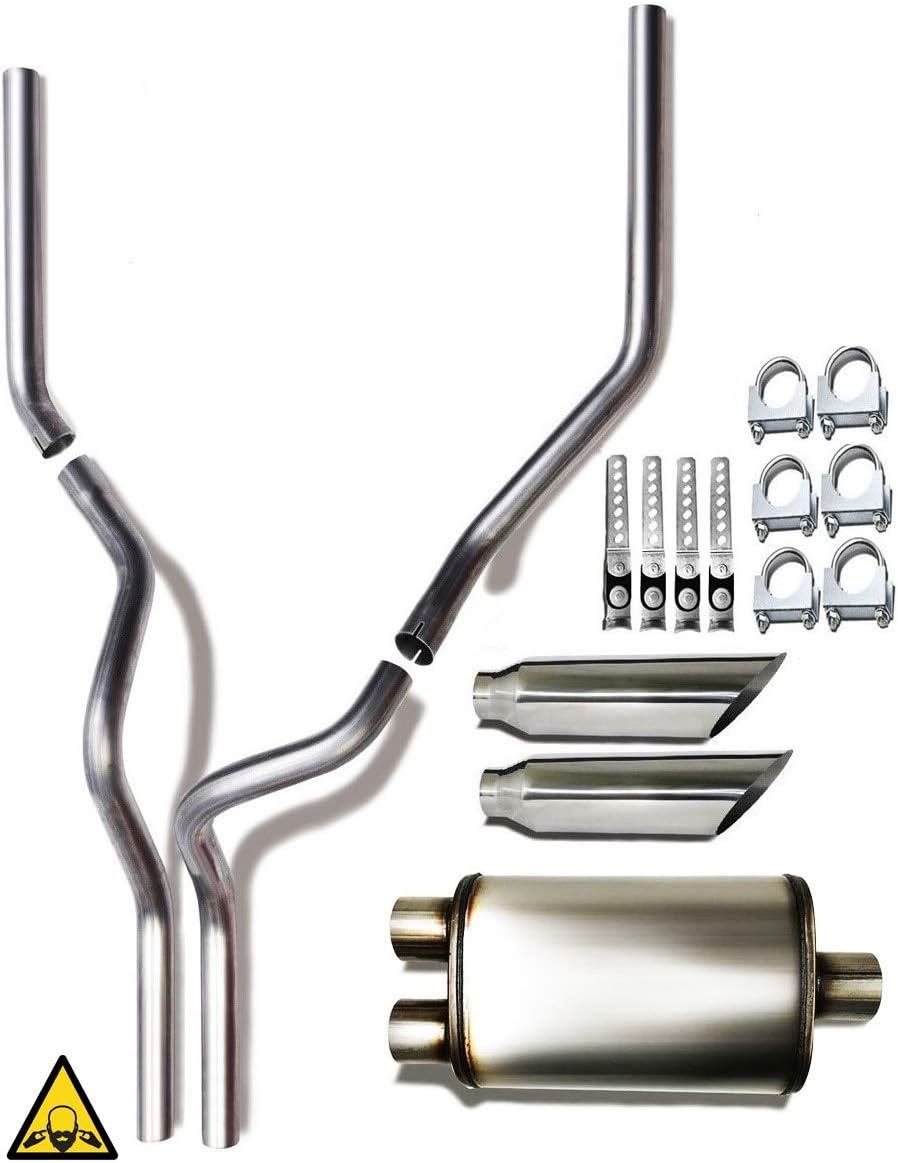 Dual pipes conversion exhaust kit fits 2006-2008 Dodge Ram trucks 2.5" pipes