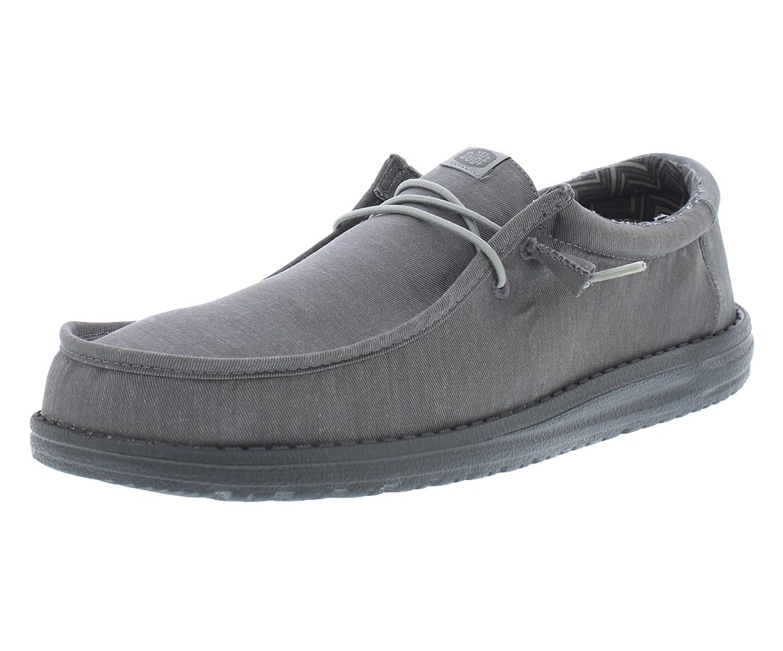 HEYDUDE Wally Stretch Canvas Block Mens Shoes Size 8, Color: Granite Grey/Multicolor Image