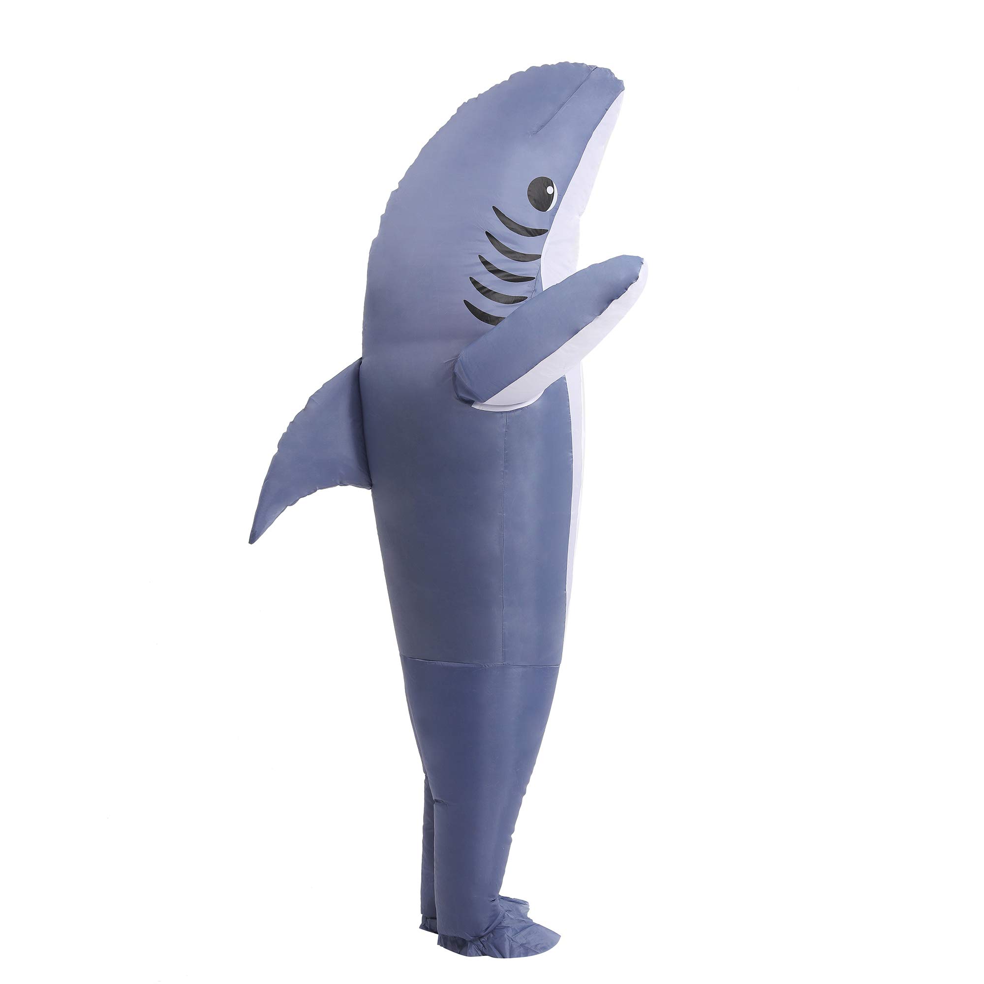 Photo 1 of IHGYT Inflatable Shark Costume Air Blow up Jaws Jumpsuit Fancy Dress Funny Carcharias Suit for Cosplay Party Halloween Christmas Carnival