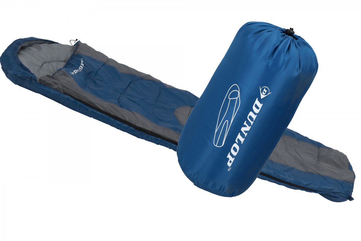 Dunlop Unisex Mummy sleeping bag, blue/grey, 210x80x50 cm