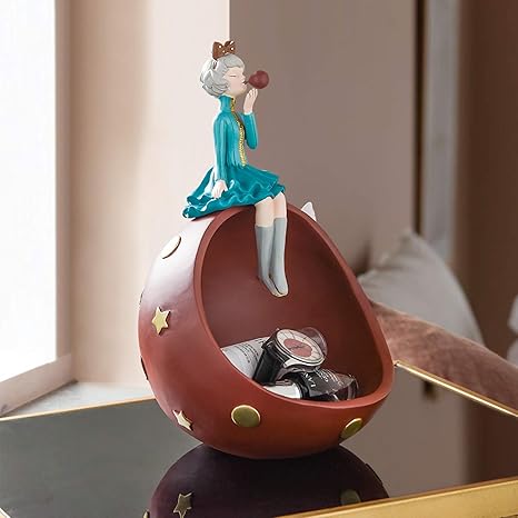Amazon 樹脂バブルの女の子の装飾品12 収納ボックスアート工芸品のためのかわいい灰皿のためのかわいい灰皿のためのかわいい灰皿の装飾の耐久性のある鍵の遠隔操作 車の鍵 宝石類など Wine Red 置物 オブジェ オンライン通販