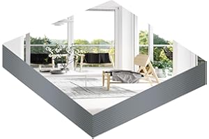 VSAR House 8" Square Mirrors Candle Plate for Table Centerpieces, Mirror Centerpieces ，Mirror Trays with Cushioned Feet for Wedding Decorations, Wall Mirror Decor Mirror Tiles 12 PCS 2mm Thick