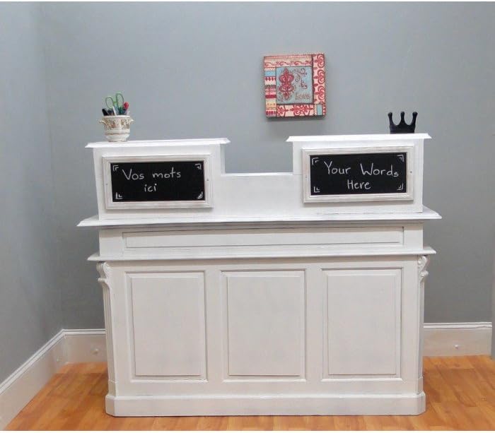 Amazon Com The King S Bay Cottage Chic Antique Painted White Store Counter French Restaurant Desk Reception Desk Furniture Decor