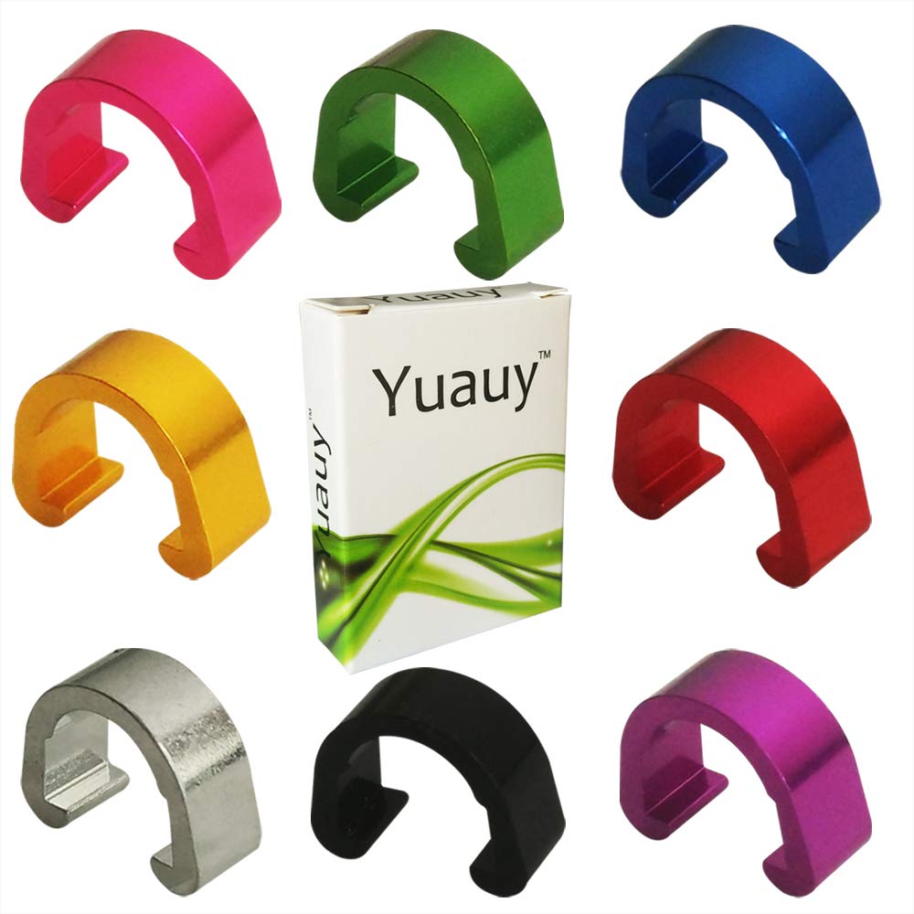 Yuauy C-Clips Clamps Aluminum Alloy Metal U-Clips Buckle MTB BMX Mountain Bike Bicycles Brake Cable derailleur Shifter Cable Guides Gear Cable Housing Hose 7 Colors 2 PCs in Each Color