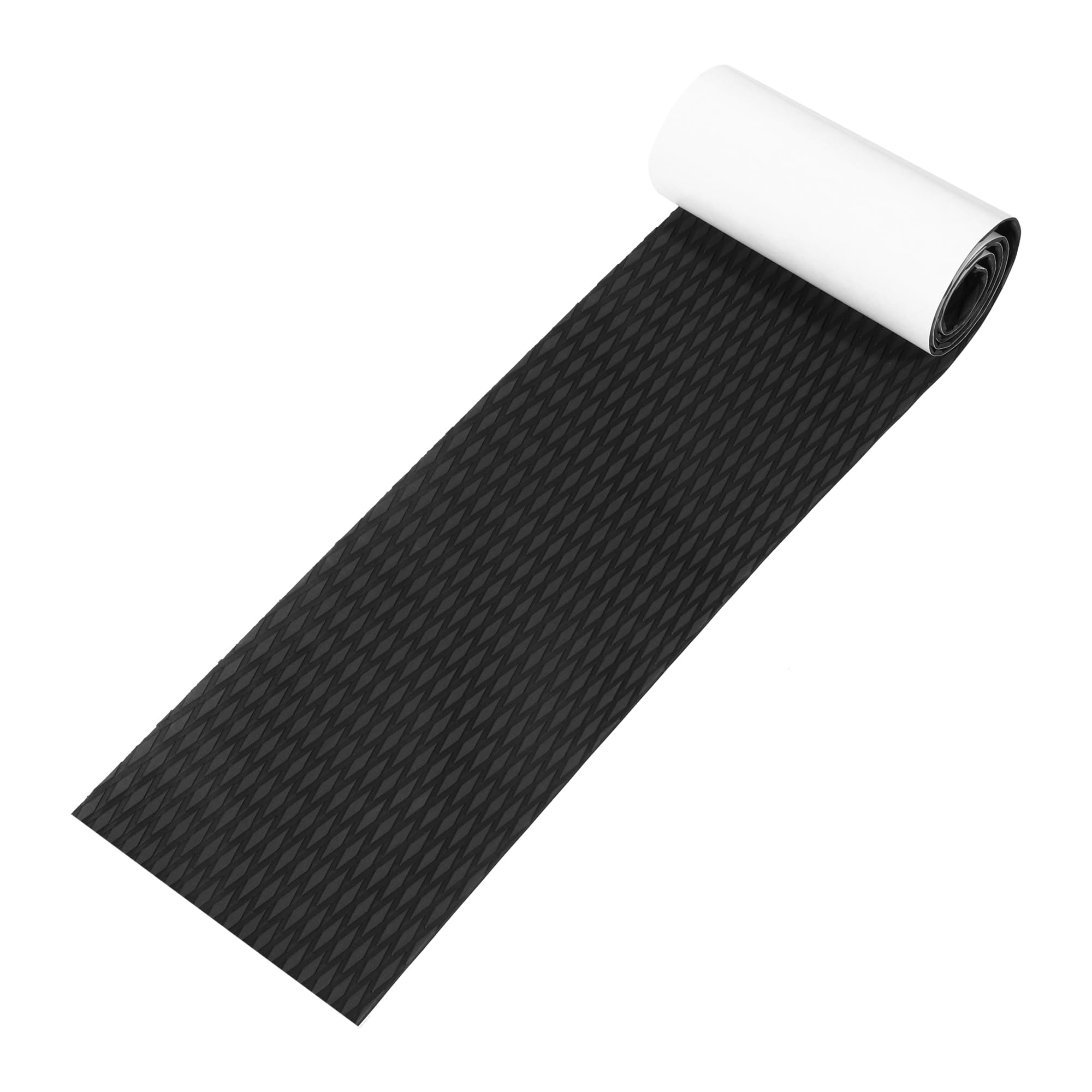 X AUTOHAUX 94.5"x11.85" EVA Faux Teak Decking Sheet Flooring Mat for Boat Black