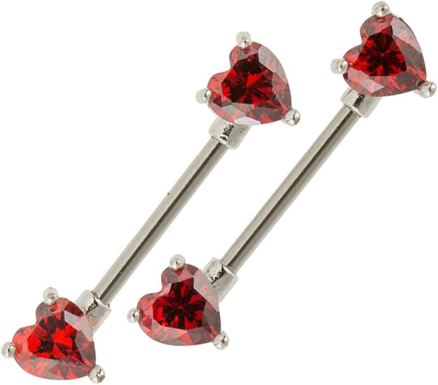 Pair of 316L Surgical Steel 14 Gauge Nipple Rings