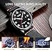 BUREI Men's Unique Quartz Wrist Watches with Stainless Steel Luminous Dial with Black Leather Band