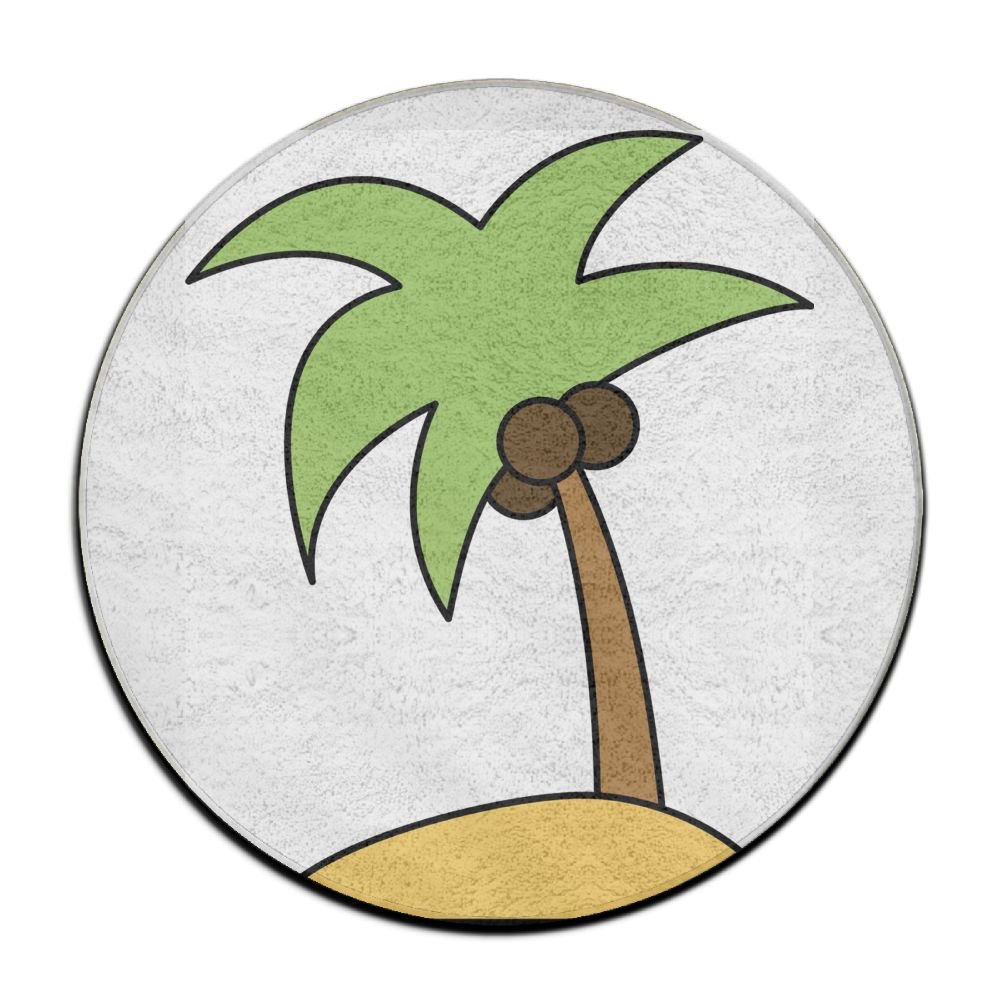 Usie2s Island Tropical Palm Trees Circular Chair Pads Non-Slip Round Cushion Pad Kitchen Chairs Stool Cover 16"