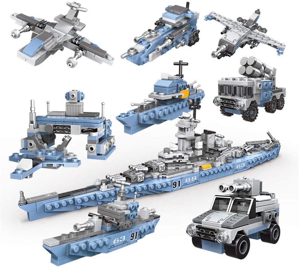 Xingbao Building Blocks Sets 8 in 1 Missouri Battleship Model Kits 25 Shapes Available Military Bricks Educational Blocks Stem Toys for Boys