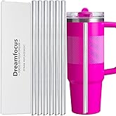 Dreamfocus Metal Straw Replacement Stainless Steel for Stanley Quencher ProTour Flip Straw Tumbler 30 oz