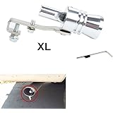 Dewhel Universal Aluminum Turbo Sound Exhaust Muffler Pipe Whistle Car Blow off valve BOV Tip Simulator Whistler Size XL Silv