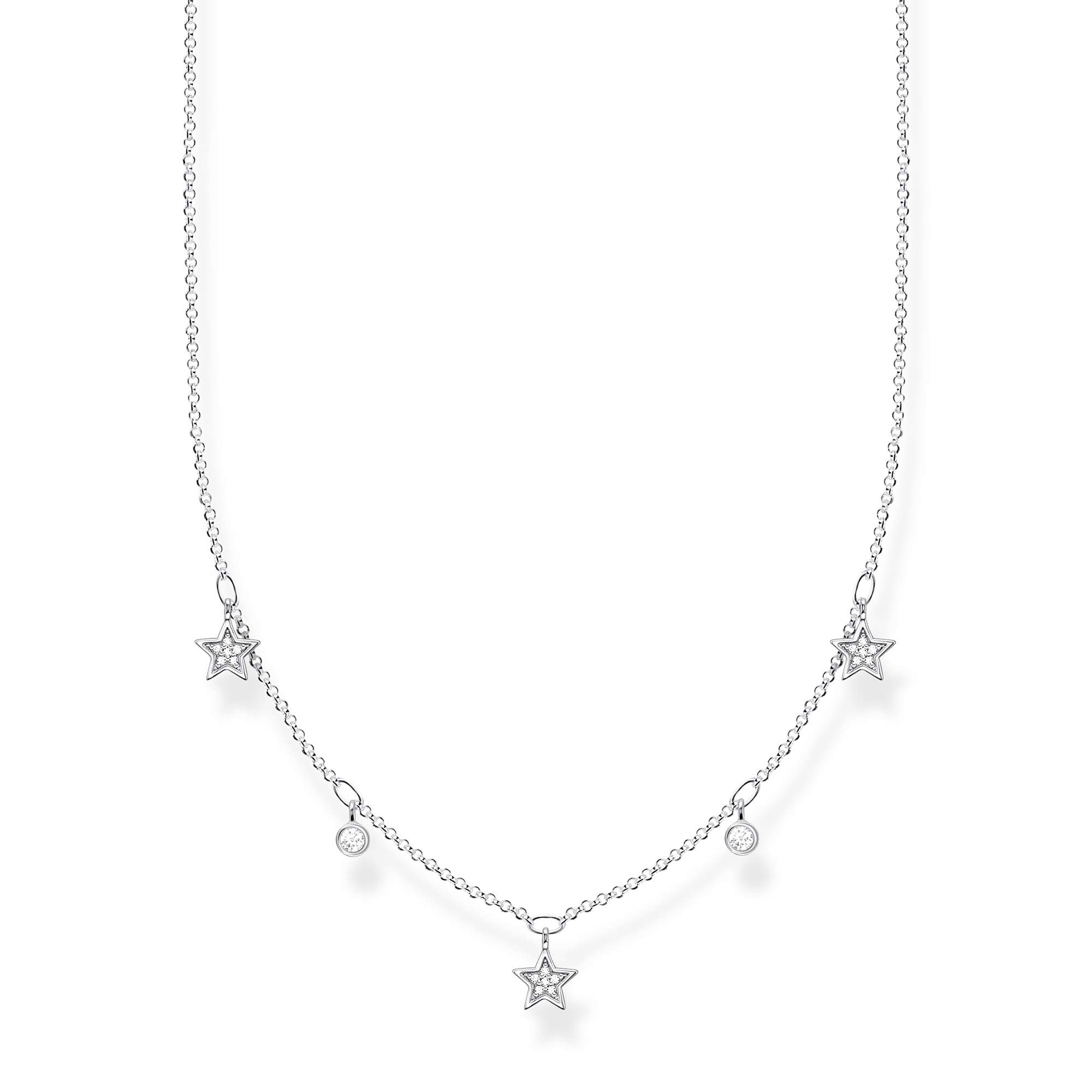 Thomas Sabo Women's 925 Sterling Silver Star Necklace 40-45 cm Length