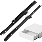 12 Inch Bottom Mount Drawer Slides, 1 Pair Black Replacement Rails | Replacement rails for 12 inch cabinet, dresser, desk and kitchen drawers with smooth roller glide