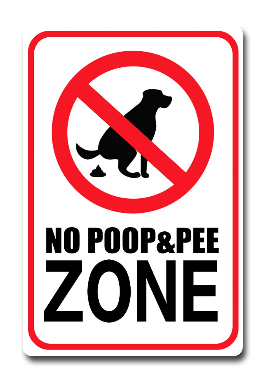 Warning Sign No Poop & Pee Zone Pet Animal Sign Road Sign Business Sign 8X12 Inches Aluminum Metal Tin Sign