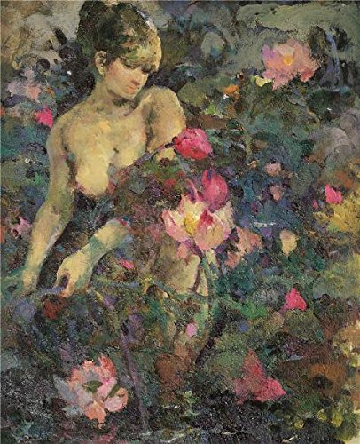 'a Nude Woman In The Lotus Pond' Oil Painting, 24x30 Inch / 61x75 Cm ,printed On Perfect Effect Canvas ,this Reproductions Art Decorative Prints On Canvas Is Perfectly Suitalbe For Basement Gallery Art And Home Decoration And Gifts