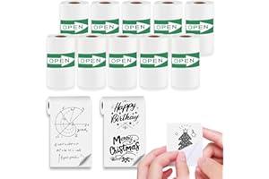 BAGVHANDBAGRO 10 Rolls Self-Adhesive Thermal Paper, Glossy Thermal Printer Paper for Mini Portable Printer, 57 x 25mm, Thermal Labels for Most Pocket Printer